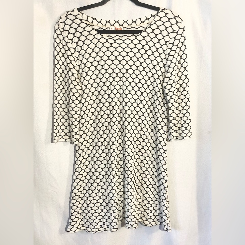 Tianello Lou Ann Tunic Dress Sz S Stretchy Jersey Knit, runs large